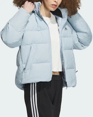 (W) 阿迪达斯印花防水羽绒外套浅蓝色休闲连帽夹克 IL8937 Purchase (W) 阿迪达斯印花防水羽绒外套浅蓝色休闲连帽夹克 IL8937