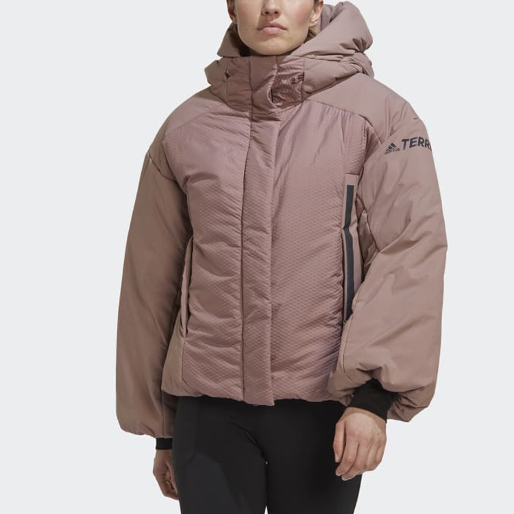 (Women) adidas  Purple Down Hooded Jacket with Logo Print and Striped Design HG3163 圖 3