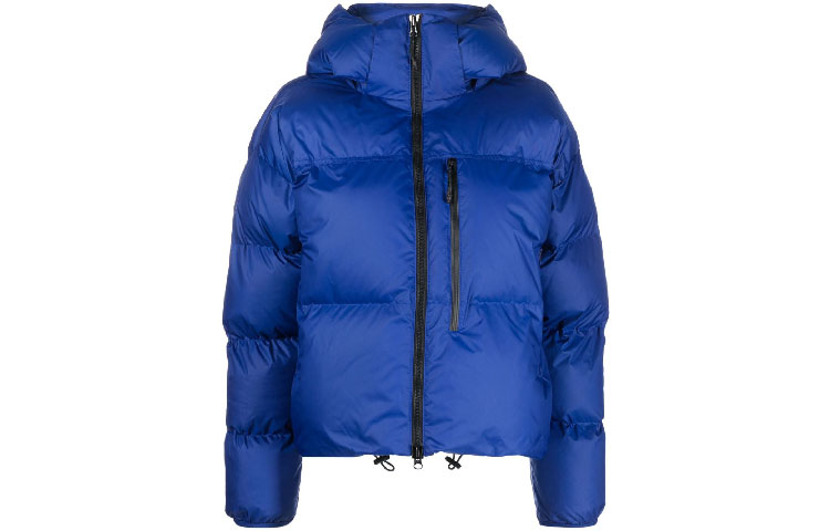 (Women) adidas  Solid Blue Hooded Zip-Up Puffer Jacket IL9615 圖 2