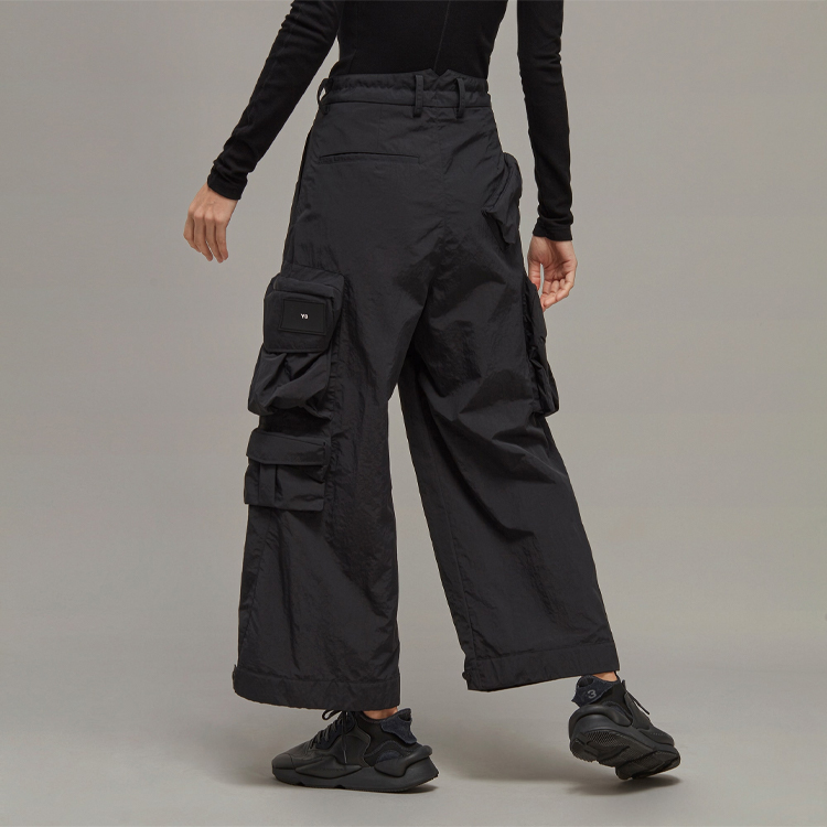 Purchase (W) adidas Pantalones Jogger Cargo Sueltos Color Sólido Negro H63036