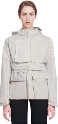 (Women) adidas Solid Color Outdoor Sport Hooded Jacket Cream White H48573 Sizing (Women) adidas Solid Color Outdoor Sport Hooded Jacket Cream White H48573