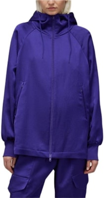 (W) adidas Jaket Hoodie Longgar Warna Solid dengan Resleting - Biru. JE3425 Purchase (W) adidas Jaket Hoodie Longgar Warna Solid dengan Resleting - Biru. JE3425