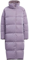 (Women) adidas W Goose Down Mid-Length Purple Puffer Jacket with Logo Patch. HN2119 (Women) adidas W Goose Down Mid-Length Purple Puffer Jacket with Logo Patch. HN2119