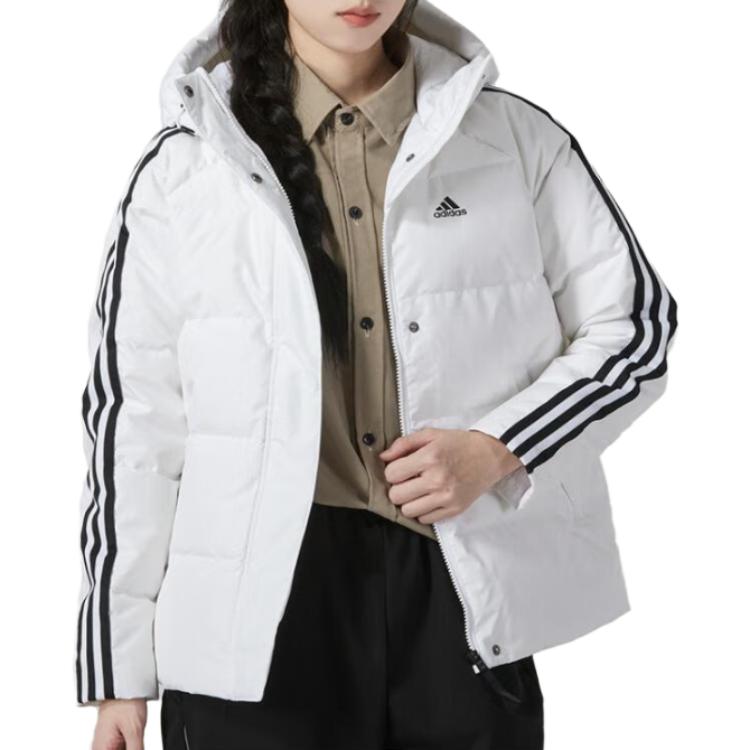 (Women) adidas  White Down Jacket with Side Stripe Sleeves and Hood IT8721 圖 3