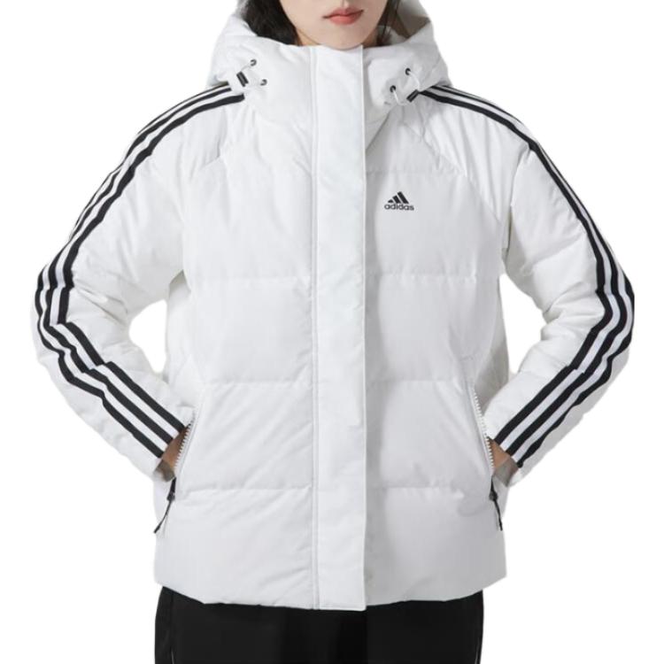 (Women) adidas  White Down Jacket with Side Stripe Sleeves and Hood IT8721 圖 4