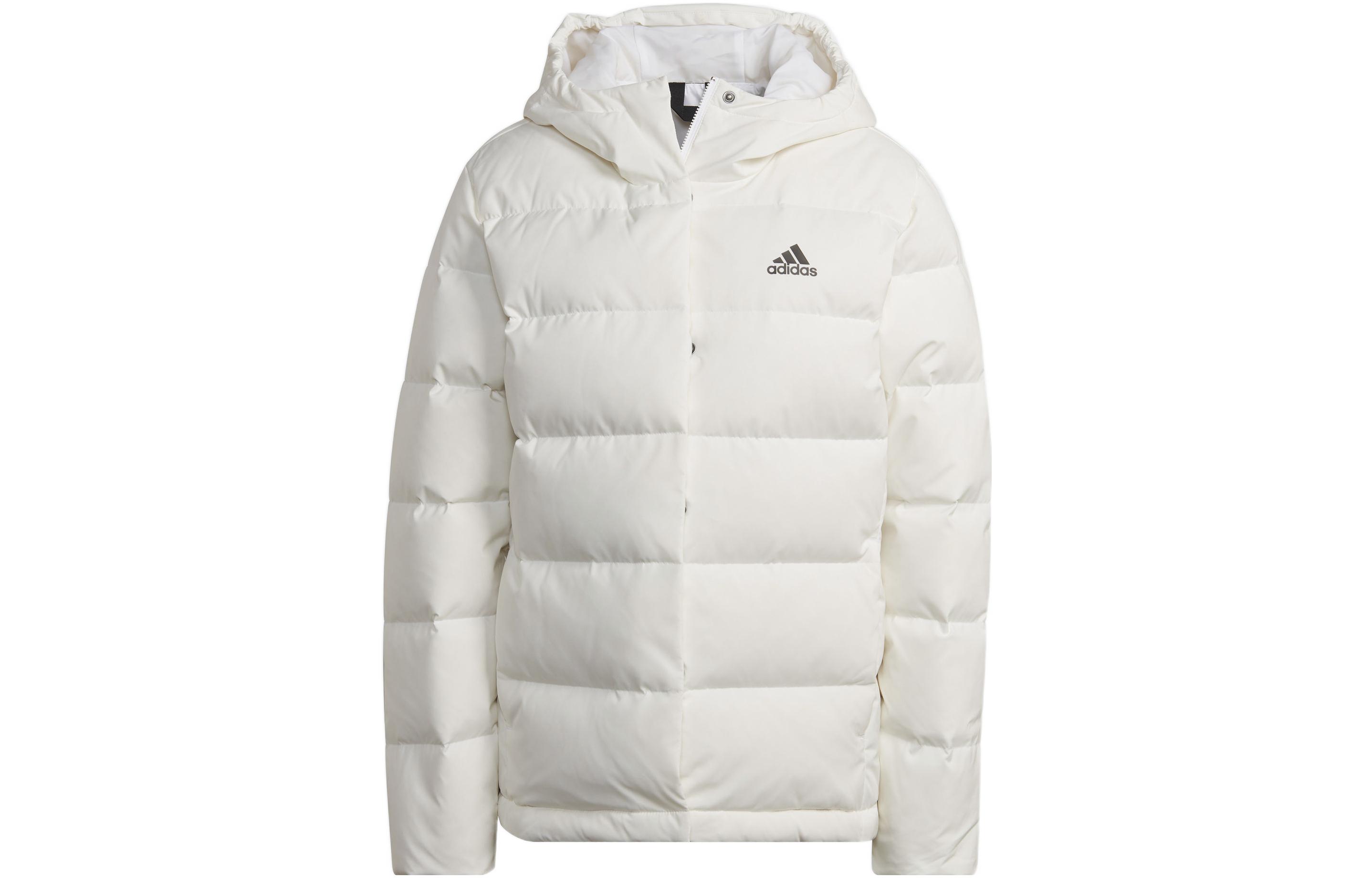 Buy (Women) adidas  White Logo Hoodie Jacket - Lightweight Windproof Down HG4887