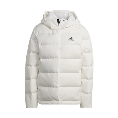 (Women) adidas White Logo Hoodie Jacket - Lightweight Windproof Down HG4887