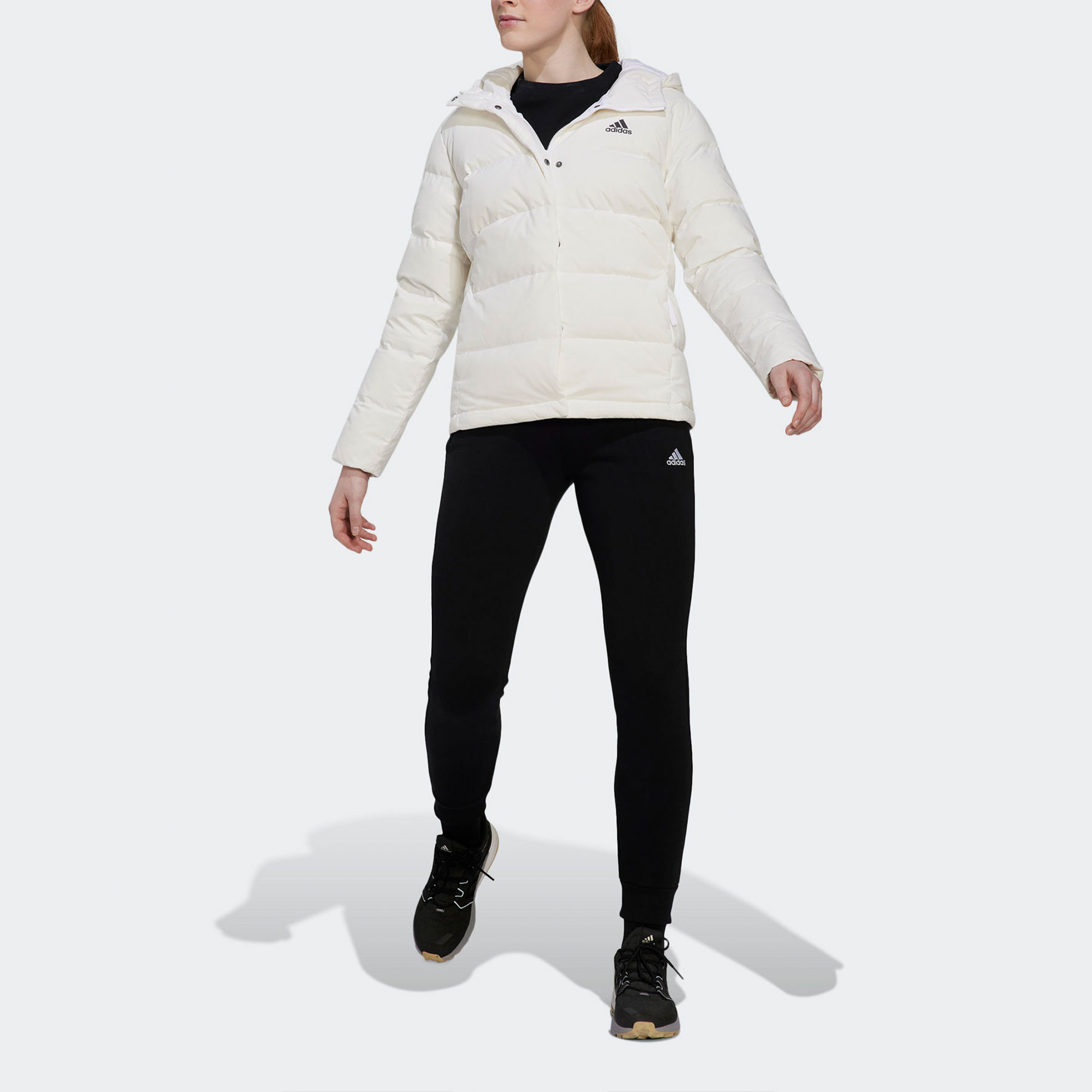 Lookbook (Women) adidas  White Logo Hoodie Jacket - Lightweight Windproof Down HG4887