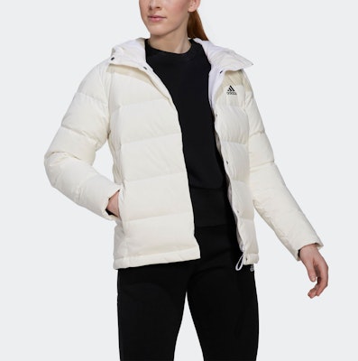 (Women) adidas White Logo Hoodie Jacket - Lightweight Windproof Down HG4887 Details for (Women) adidas White Logo Hoodie Jacket - Lightweight Windproof Down HG4887