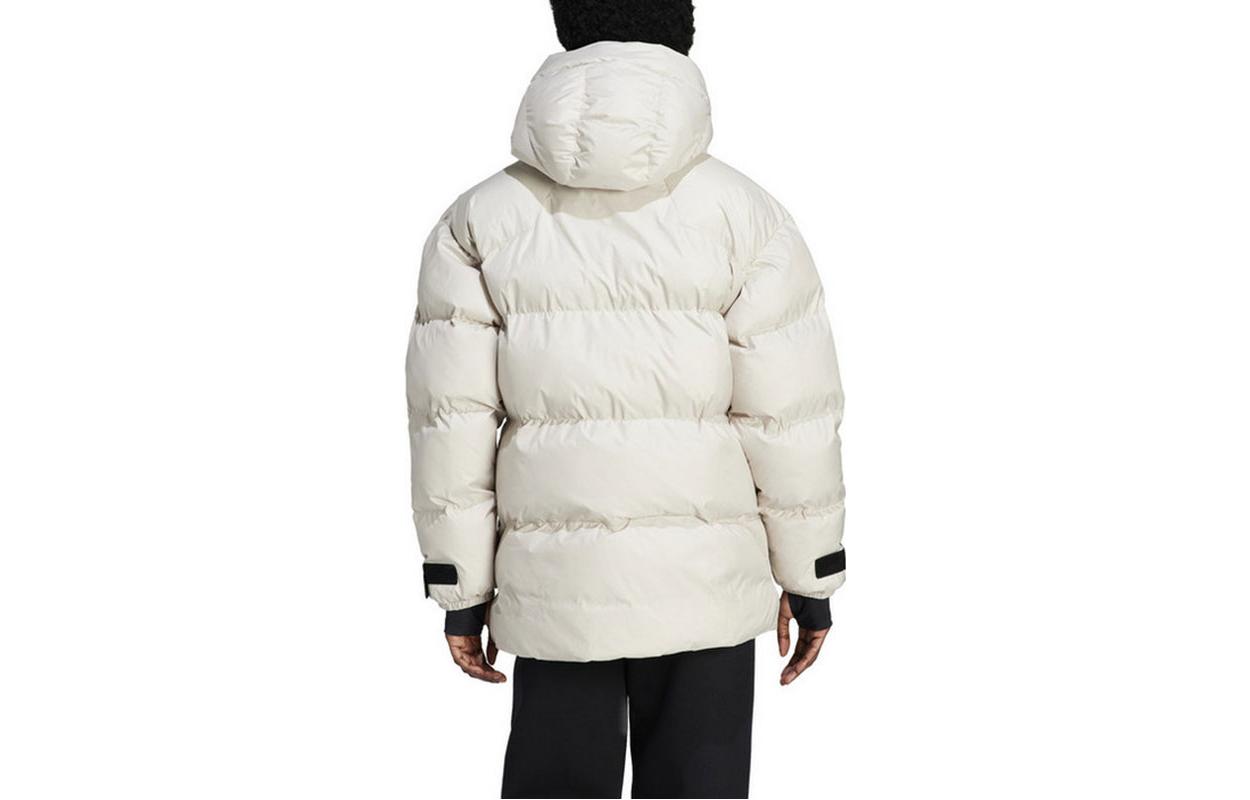 (Women) adidas  White Mid-Length Hooded Puffer Jacket Casual Thick Warm Coat IN2821 圖 3