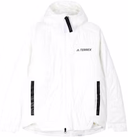 (Women) adidas White Outdoor Insulated Jacket with Printed Stripes and Zipper. GQ3676 (Women) adidas White Outdoor Insulated Jacket with Printed Stripes and Zipper. GQ3676