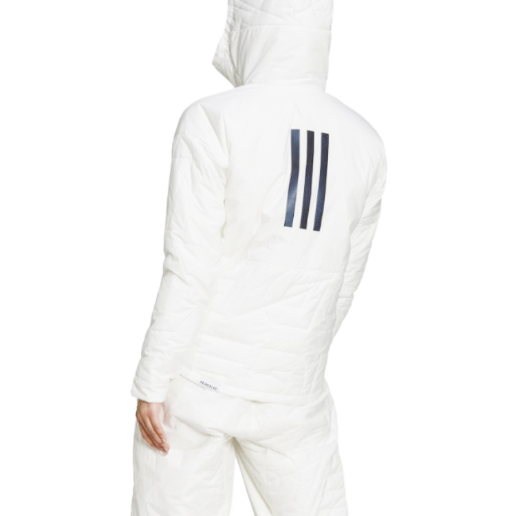 Details for (W) adidas 白色戶外保暖外套，印花條紋設計及拉鍊款式。 GQ3676