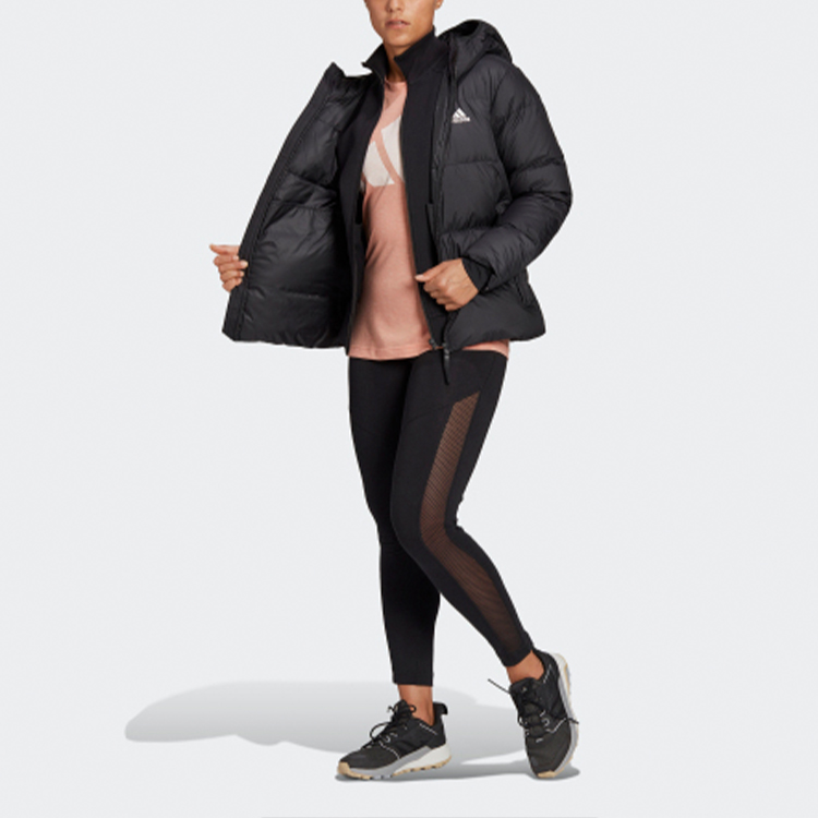 Lookbook (Women) adidas  Winter Black Down Hooded Jacket H14172