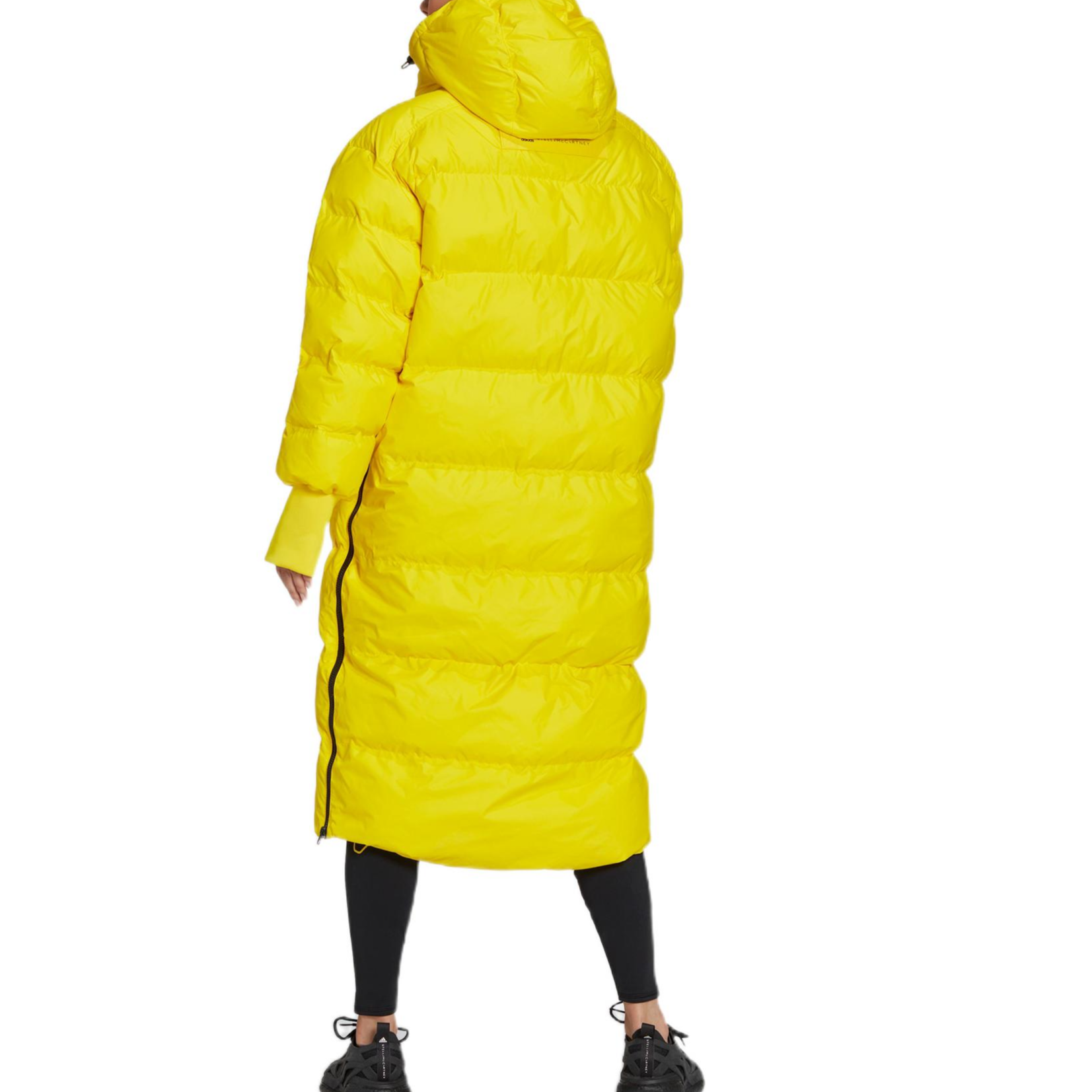Shop (Women) adidas  Yellow Solid Color Zip-Up Puffer Jacket Hoodie. HG6894
