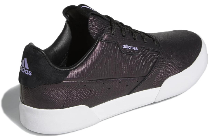 Lookbook (W) Chaussures de Golf adidas Adicross Retro Noir Lilas Blanc sans Pointes GV8322