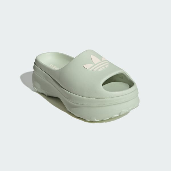 (W) Adidas Adifoam Stan Slide Linen Green/Wonder White/Wonder White 圖 4
