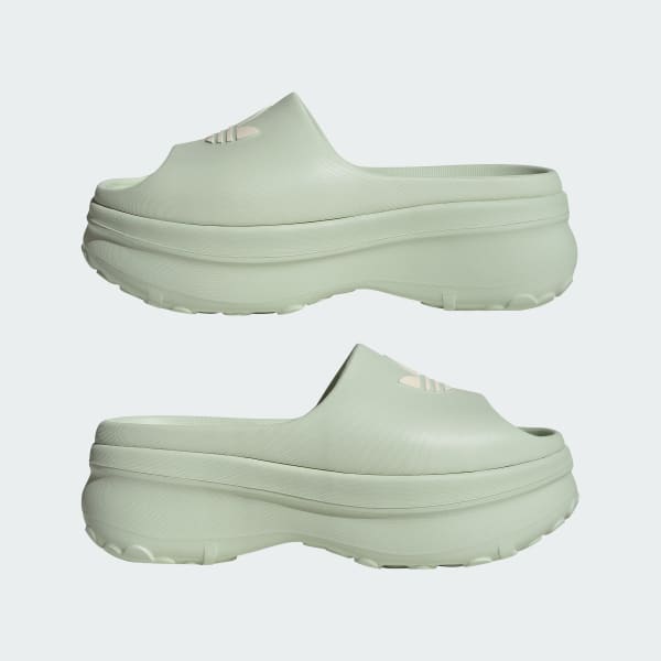 (W) Adidas Adifoam Stan Slide Linen Green/Wonder White/Wonder White 圖 7