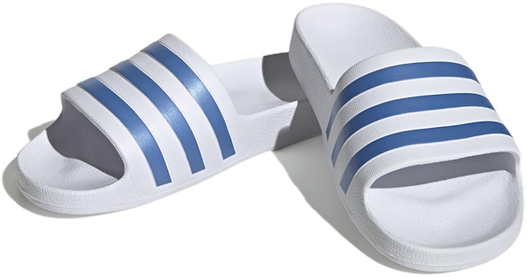 (Women) adidas Adilette Aqua Slide 'White Blue Fusion' HP6295 Lookbook (Women) adidas Adilette Aqua Slide 'White Blue Fusion' HP6295