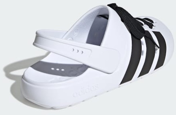 Adidas Adilette Clog 2.0 Cloud White/Core Black/Gold Metallic JR4027 Details for Adidas Adilette Clog 2.0 Cloud White/Core Black/Gold Metallic JR4027