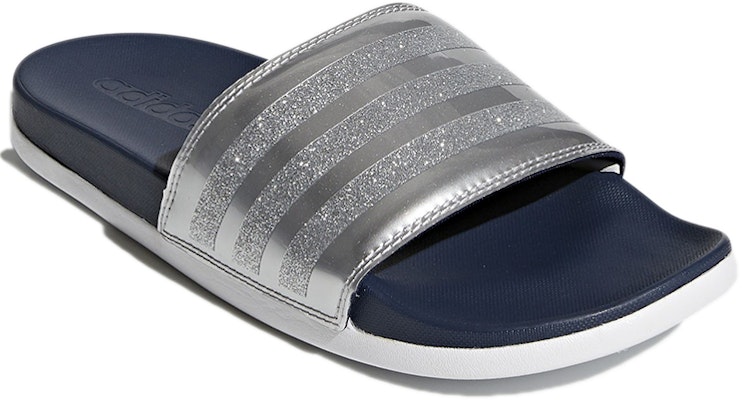 (Women) adidas Adilette Cloudfoam Plus 'Silver Blue' CG3411 Lookbook (Women) adidas Adilette Cloudfoam Plus 'Silver Blue' CG3411