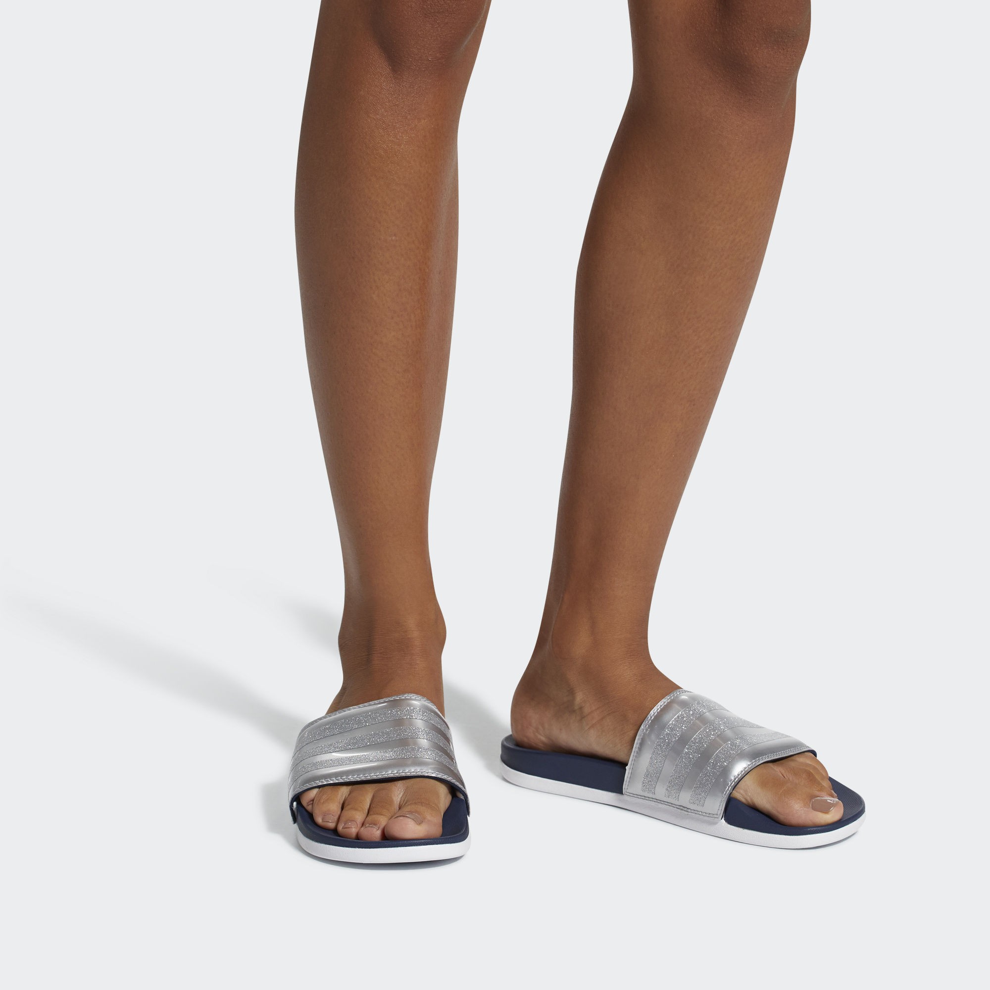 Sizing (W) adidas Adilette Cloudfoam Plus ''Silberblau'' CG3411