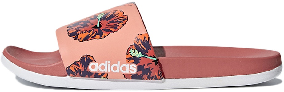 adidas Adilette Cloudfoam Plus 圖案滑鞋 休閒舒適耐磨 女款 珊瑚粉 Buy adidas Adilette Cloudfoam Plus 圖案滑鞋 休閒舒適耐磨 女款 珊瑚粉
