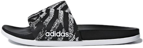 (Women) adidas Adilette CloudFoam Plus Graphic Slides 'Core Black' CG2820 (Women) adidas Adilette CloudFoam Plus Graphic Slides 'Core Black' CG2820