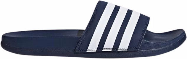 (Women) adidas Adilette Cloudfoam Plus Stripes Slides 'Collegiate Navy' DA9340 (Women) adidas Adilette Cloudfoam Plus Stripes Slides 'Collegiate Navy' DA9340