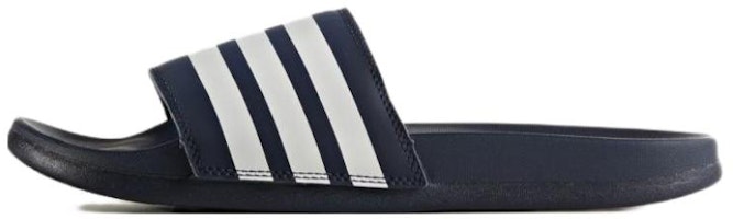 (Women) adidas Adilette Cloudfoam Plus Stripes Slides 'Collegiate Navy' DA9340 (Women) adidas Adilette Cloudfoam Plus Stripes Slides 'Collegiate Navy' DA9340