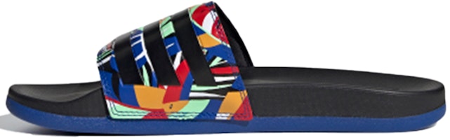 (Women) adidas Adilette Comfort 'Farm Rio Prints - Black Royal Blue' FW7255 (Women) adidas Adilette Comfort 'Farm Rio Prints - Black Royal Blue' FW7255