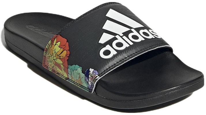 (Women) adidas Adilette Comfort Slide 'Black Floral' GW1049 Lookbook (Women) adidas Adilette Comfort Slide 'Black Floral' GW1049