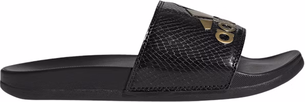 (Women) adidas Adilette Comfort Slide 'Black Gold Metallic' GZ5897 (Women) adidas Adilette Comfort Slide 'Black Gold Metallic' GZ5897