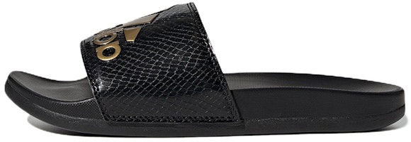 (Women) adidas Adilette Comfort Slide 'Black Gold Metallic' GZ5897 (Women) adidas Adilette Comfort Slide 'Black Gold Metallic' GZ5897