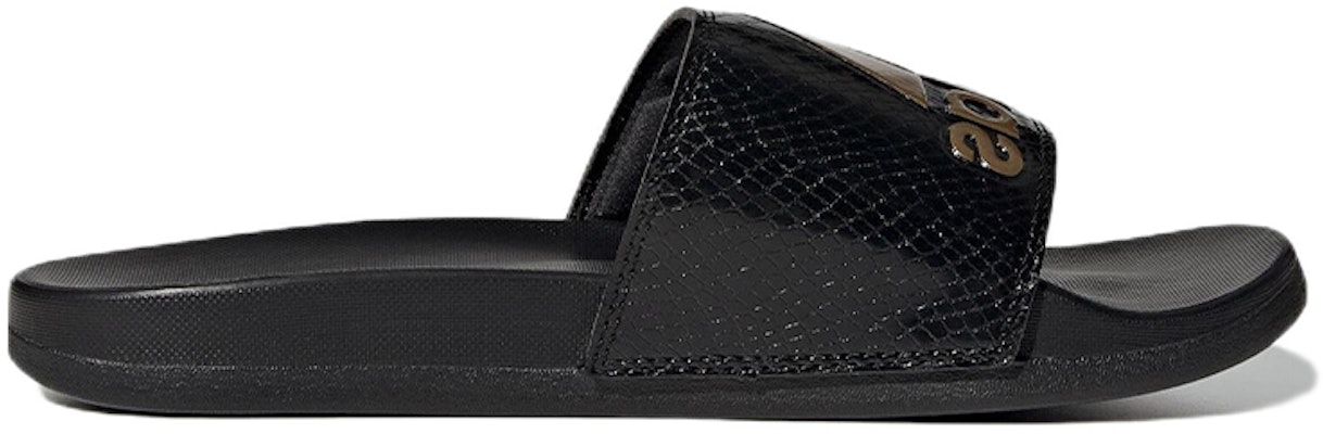 (Women) adidas Adilette Comfort Slide 'Black Gold Metallic' GZ5897 Order (Women) adidas Adilette Comfort Slide 'Black Gold Metallic' GZ5897