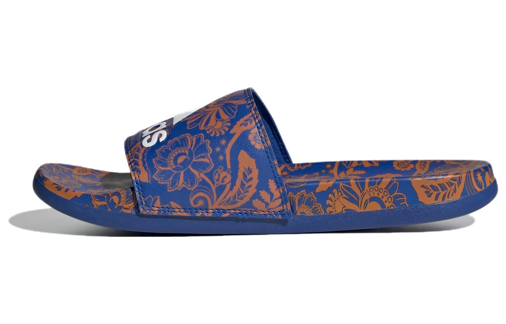 Buy （女款）adidas Adilette Comfort 拖鞋 '花卉 - 皇藍' IE4966