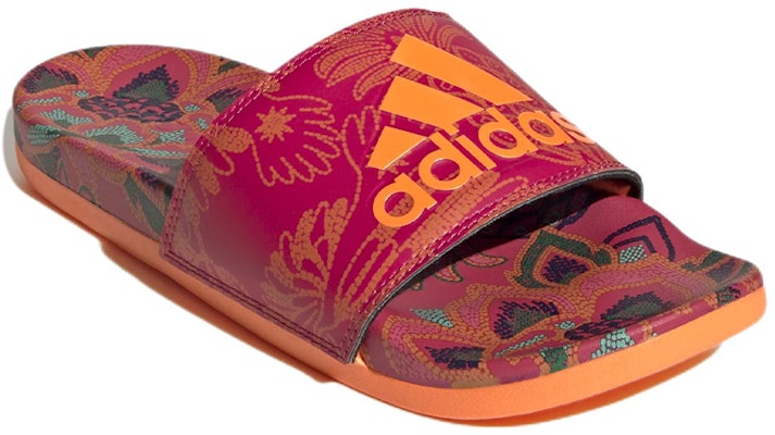 (Women) adidas Adilette Comfort Slide 'Floral - Signal Orange' GX4301 Lookbook (Women) adidas Adilette Comfort Slide 'Floral - Signal Orange' GX4301