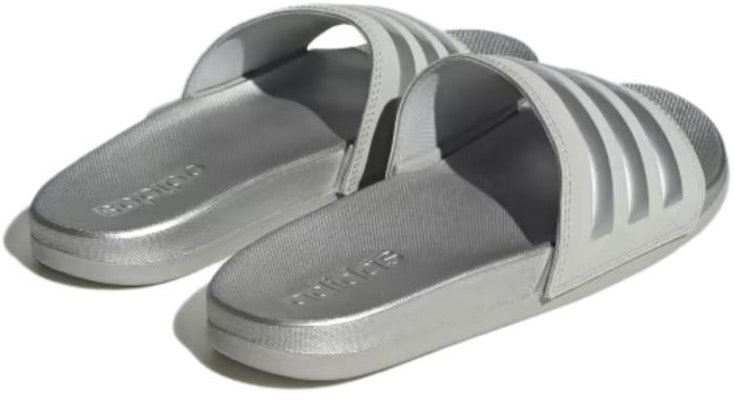 (Women) adidas Adilette Comfort Slide 'Grey Silver Metallic' H03619 Lookbook (Women) adidas Adilette Comfort Slide 'Grey Silver Metallic' H03619