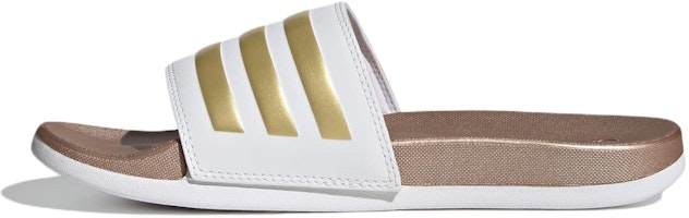 (Women) adidas Adilette Comfort Slide 'White Matte Gold' H03618 (Women) adidas Adilette Comfort Slide 'White Matte Gold' H03618