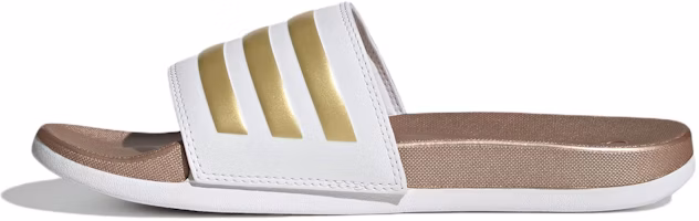(Women) adidas Adilette Comfort Slide 'White Matte Gold' H03618 (Women) adidas Adilette Comfort Slide 'White Matte Gold' H03618