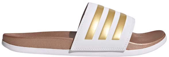 (Women) adidas Adilette Comfort Slide 'White Matte Gold' H03618 (Women) adidas Adilette Comfort Slide 'White Matte Gold' H03618