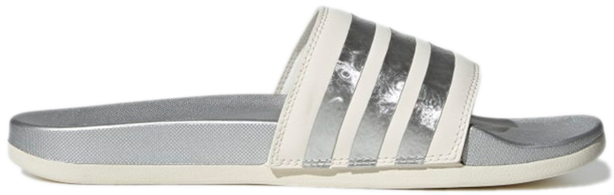 (Women) adidas Adilette Comfort Slide 'White Matte Silver' GW8746 Order (Women) adidas Adilette Comfort Slide 'White Matte Silver' GW8746