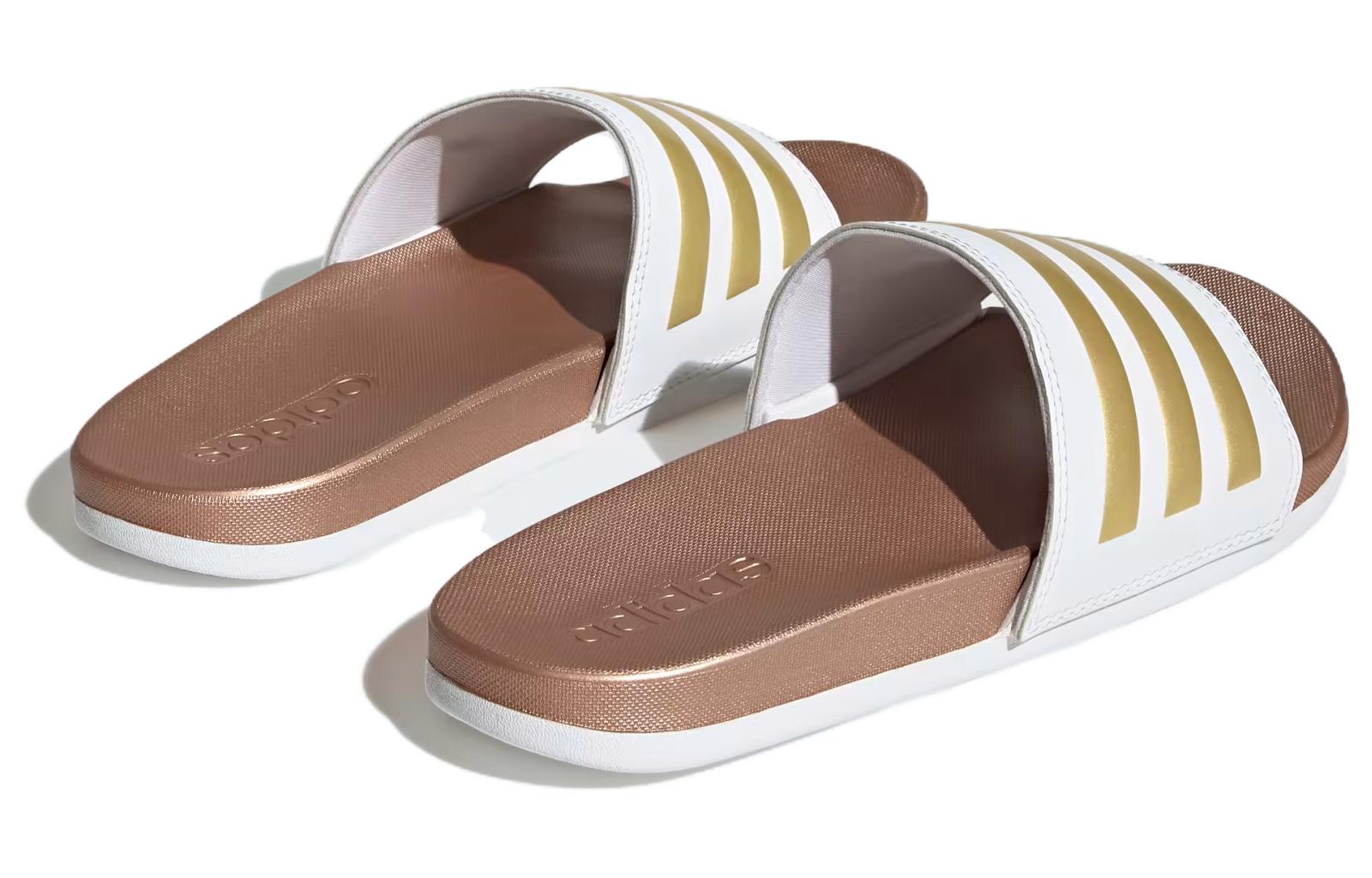 Lookbook （女性）阿迪達斯 Adilette 舒適拖鞋『白色啞光金』H03618