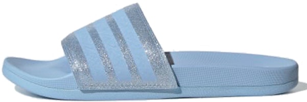 (Women) adidas Adilette Comfort Slides '3 Stripes Shimmer - Glow Blue' EE6817 (Women) adidas Adilette Comfort Slides '3 Stripes Shimmer - Glow Blue' EE6817