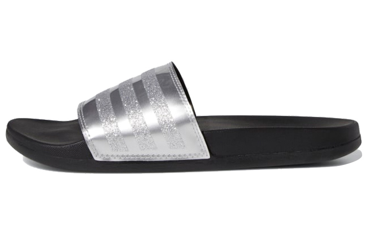 (Women) adidas Adilette Comfort Slides 'Stripes Shimmer - Silver Metallic' G27728