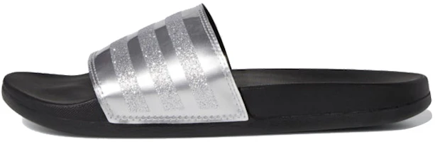 (Women) adidas Adilette Comfort Slides 'Stripes Shimmer - Silver Metallic' G27728 (Women) adidas Adilette Comfort Slides 'Stripes Shimmer - Silver Metallic' G27728