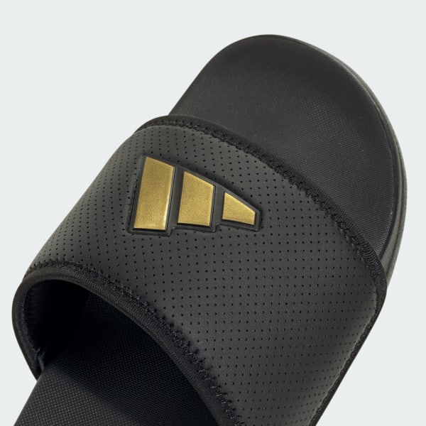 Cheap Adidas Adilette 舒適拖鞋 黑金配色/Core Black/Gold Metallic JS1146