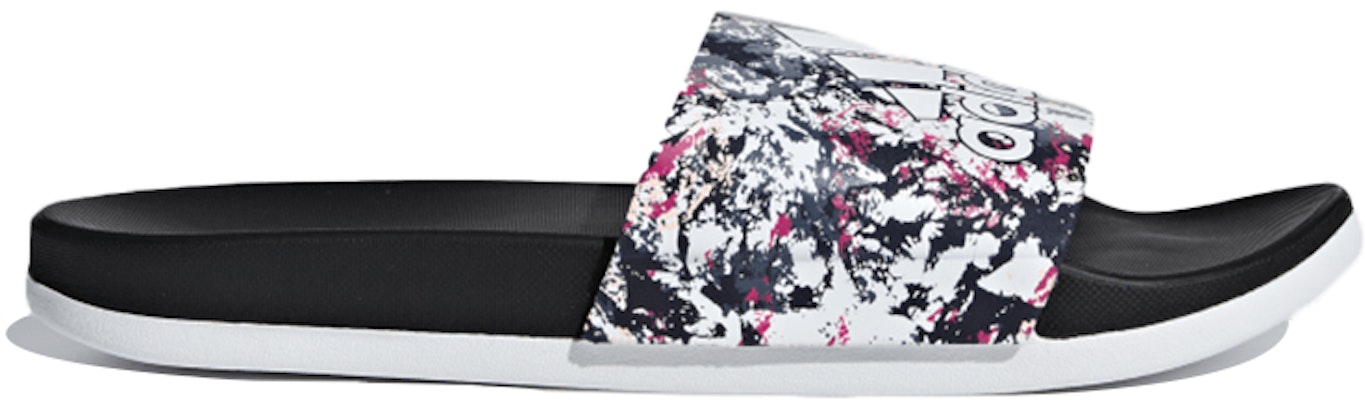 (Women) adidas Adilette Comfort Slippers Black/White B43827 Order (Women) adidas Adilette Comfort Slippers Black/White B43827