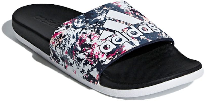 (Women) adidas Adilette Comfort Slippers Black/White B43827 Lookbook (Women) adidas Adilette Comfort Slippers Black/White B43827
