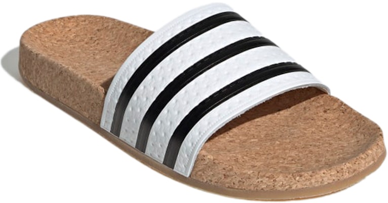 (Women) adidas Adilette Cork Slide 'White' BA7210 Lookbook (Women) adidas Adilette Cork Slide 'White' BA7210