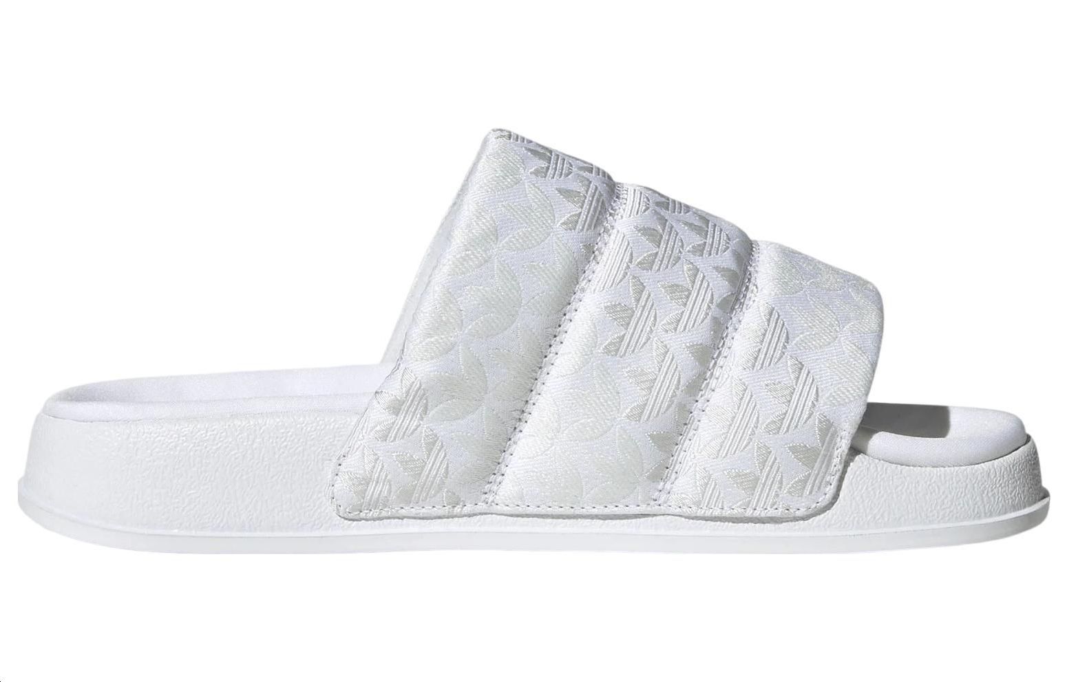 Order (W) adidas Adilette Essential Slides ''Monogramma Trefoil - Bianco'' HQ6070